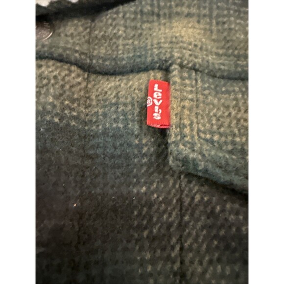 LEVIS A60300003 PLAID GREEN LARGE SHERPA RELAXED TRUCKER JACKET MENS NWT NEW - Picture 2 of 11